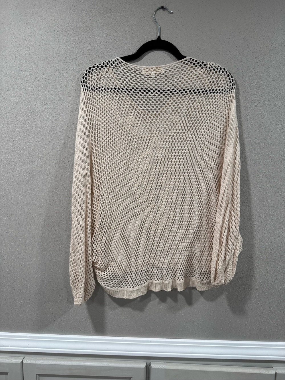 Simply Couture Open-Knit Cream Sweater Top - Picture 6 of 7